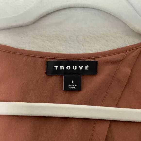 Trouvé Women's Asymmetrical 100% Silk Tank Top Blouse Women Sz Small Rust Brown - Picture 3 of 9